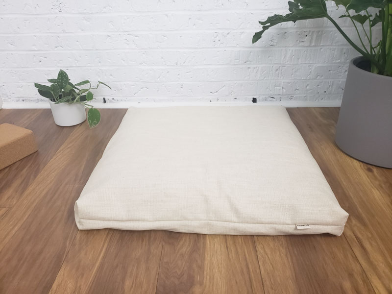 Linen Floor cushion with Buckwheat hulls Meditation zabuton/ for