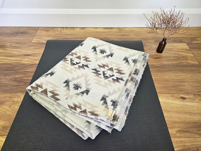 Couverture De Yoga Style Mexicain Yogi-bare - 188x132 Cm - Coton/polyester, Rayée - Pour Méditation, Déco, Plaid